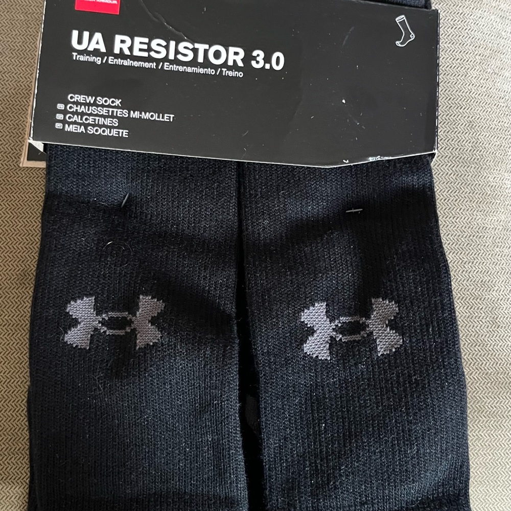 Under Armour men’s crew socks. Size XLG. Brand new
